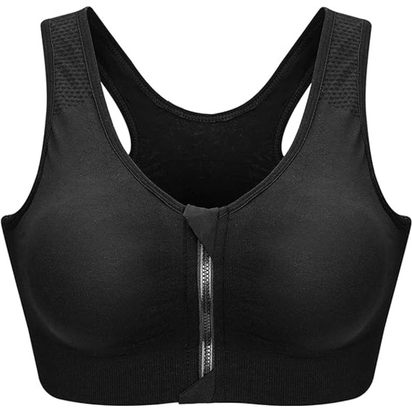 Dame sports-bh front lynlås push up tank top bh aftagelig Pa