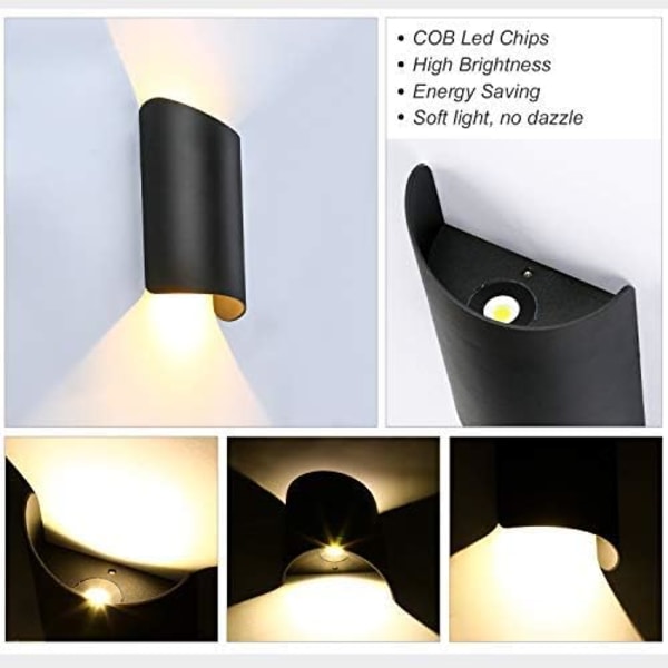 10W LED Vägglampa Inomhus Utomhus Vattentät IP66 Aluminium Upp Ned