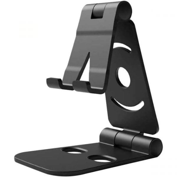 Foldbar Mobiltelefonholder, til Tablet og Mobiltelefon Bordholder Sort