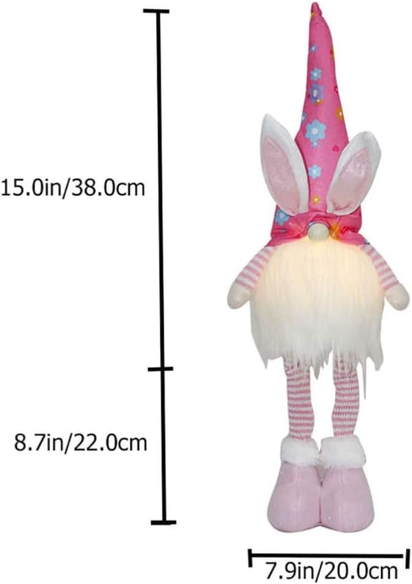 GNOME Kanin Påskehare GNOME Dukke Lysende GNOME Påske Plys S