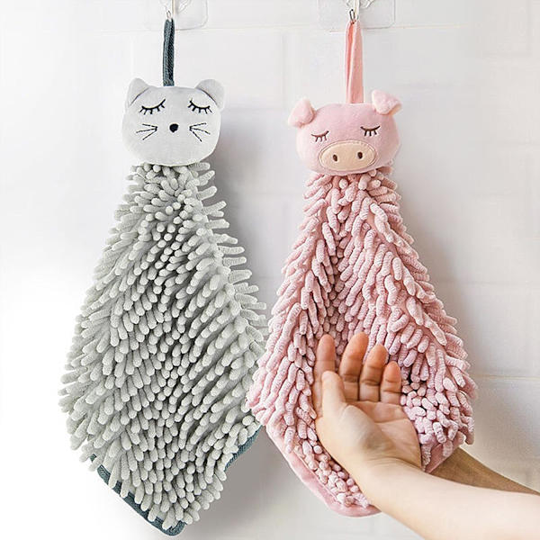 Pieces Barn Handduk, Absorberande Mikrofiber Handdukar med Hängslinga för Kök i Badrum