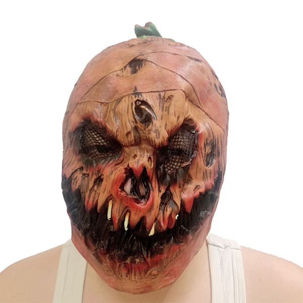 Halloween Græskarmaske - Skræmmende Masker til Halloween Kostume, Fancy Horror Latex Maske, Uhyggelig Realistisk