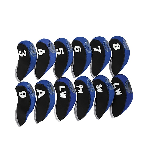 (14,5x8x1cm) 12 st/set Nummertryckta golfjärnklubbsöverdrag med transparent fönster