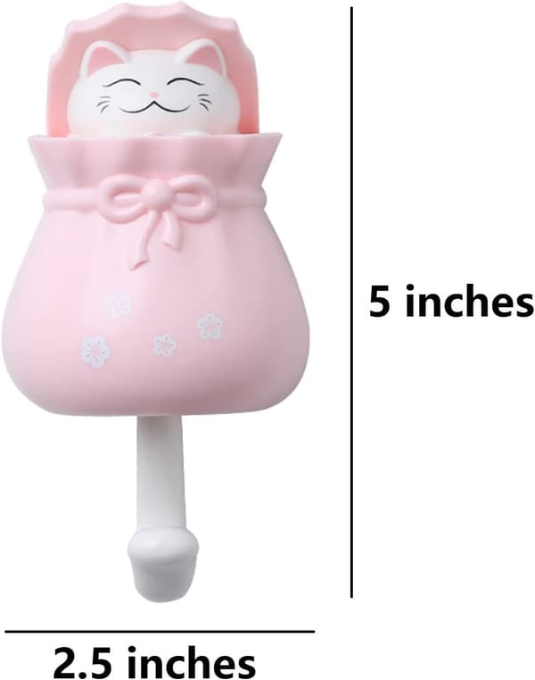 Søt kattekrok for lykkepose, (rosa) Ingen boring for kjøkken og B