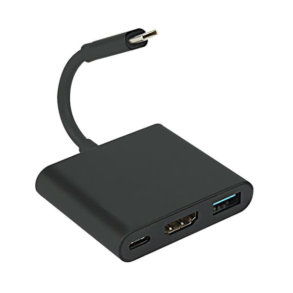 (Svart) 4K 1080 HDMI-adapter for Switch, 3-i-1 USB 3.0 PD Multip