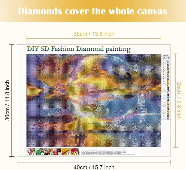DIY 5D Diamantmålning efter siffror Kit Full Rund Borr Diamant Pa