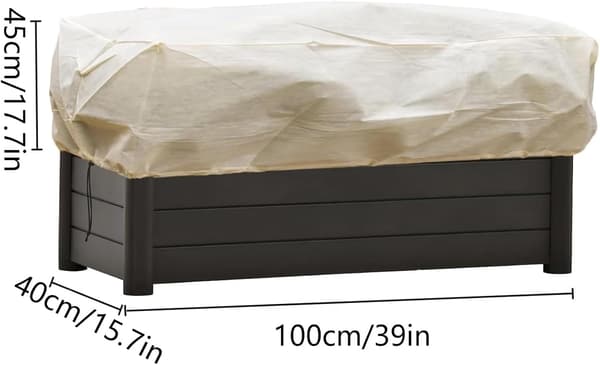 2-pack Rektangulära Vinterkrukaöverdrag - 100*40*45cm Frostskyddande Fleece