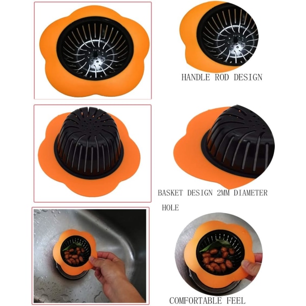 2 st Silikon Köksänksfilter, Hällfilter, Avloppsskydd