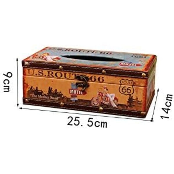 Vintage Chic Shabby Box - Trävävnadscocktailhållare Rektangel
