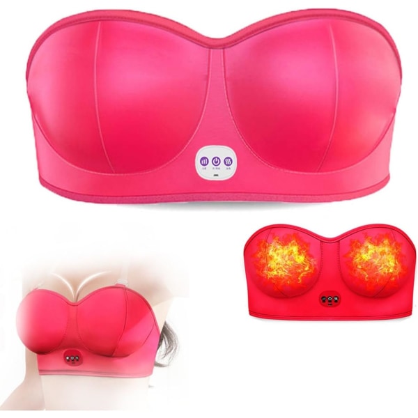 Röd elektrisk massageapparat för bröstförstoring med 3 massagefunktioner