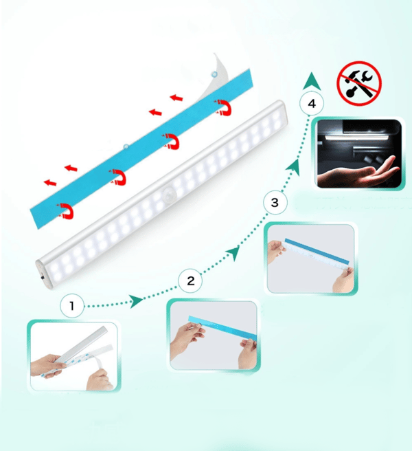 Lite nattbordslampe Smart autosensorlys 40LED oppladbart