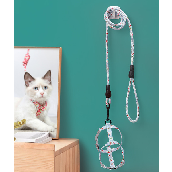 Cat Leash Harness Cat Leash Justerbar sele och koppelrep för