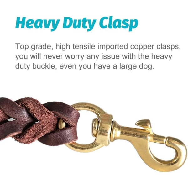 Hundkoppel i läder - Heavy Duty Hundkoppel av militär kvalitet f