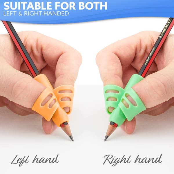 Sett med 5 skrivehjelpemidler, fingerguide for barn - blyantgrep