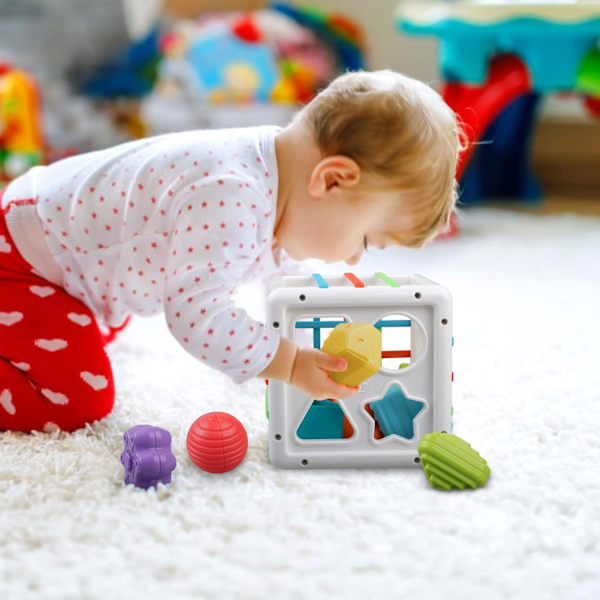 Baby Sensory FormSorteringsklossar Leksak - Kubbehållare Aktivitetscenter