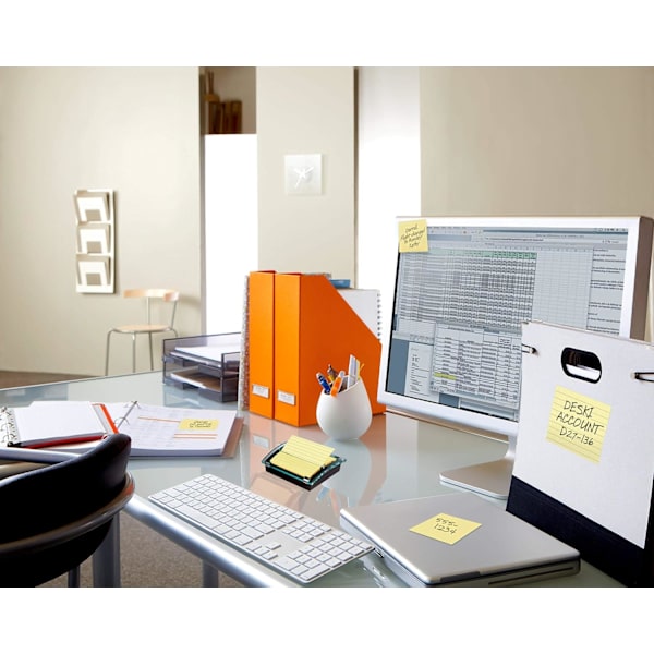 Pop Up Note Dispenser, 4\" x 4\", Sort Bund, Klar Top, Tilbagetrækbart