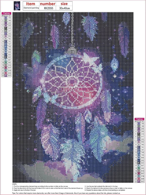 30x40cm, Drömfångare Diamantkonst Set 5d diamantmålad strass