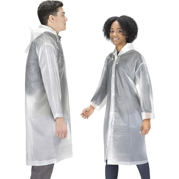 Regnfrakke (2-pak) – EVA regnponcho til kvinder og mænd, genanvendelig