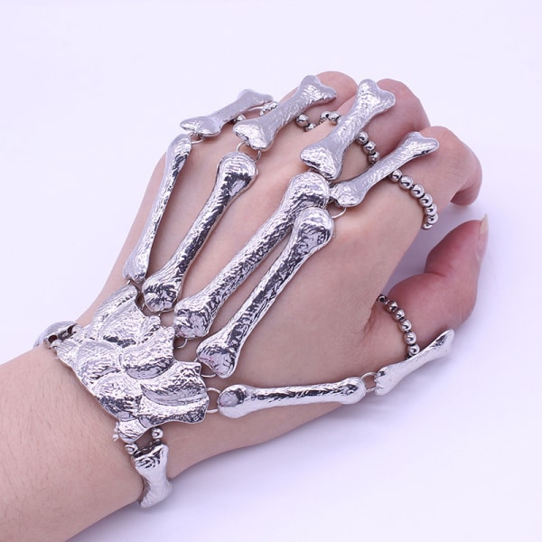 Överdriva metall skelett armband Halloween rekvisita Ghost Claw Orn