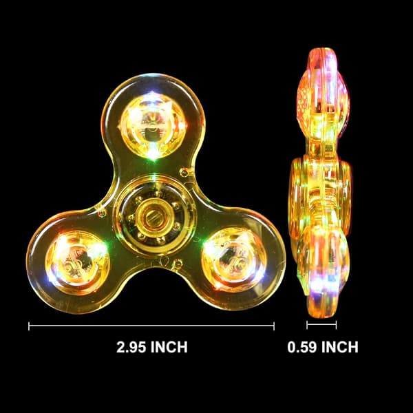 （Krystallgul）Krystall LED Lys Fidget Spinner for Barn, LED Lysende Fidget Spinner for