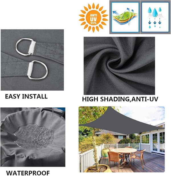 Rektangulær vandtæt solsejl og solbeskyttelse anti-UV