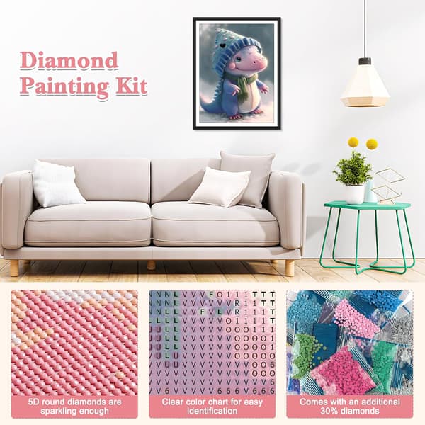 30*40CM Diamanter Gem Art DIY 5D Full Rund Drill Snø Diamant Prikk