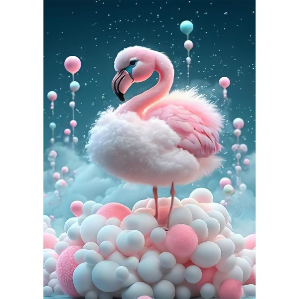 30x40cm, Flamingo Kit 5d timanttimaalattu strassikirjonta n
