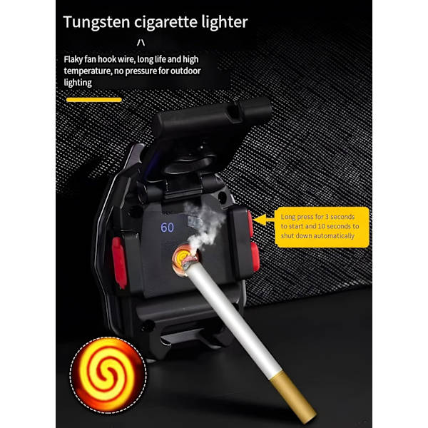 Multifunksjonell nøkkelring med nødbelysning 500mAh, 7 lysmoduser Mini LED-lys, 10