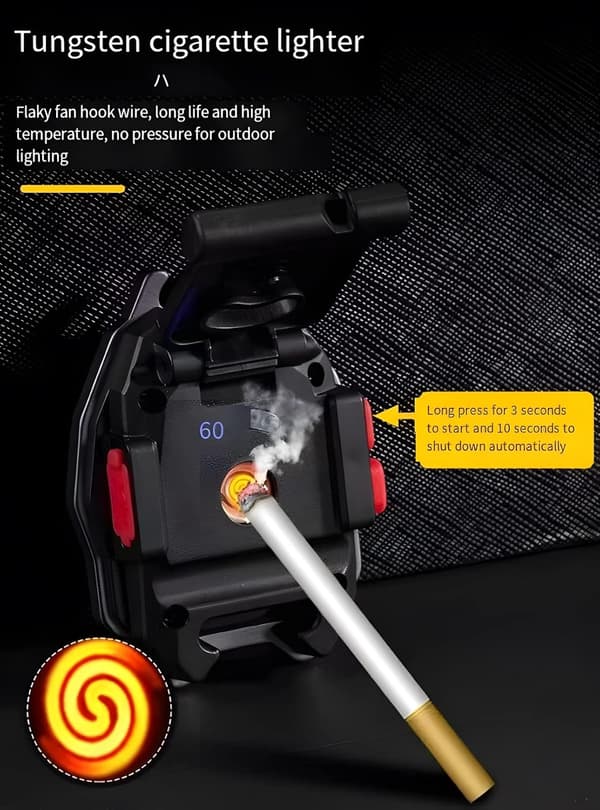 Multifunktionel nøglering med nødlys 500mAh, 7 lystilstande Mini LED-lys, 10