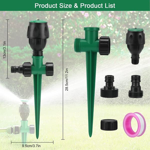 2 have sprinklere, græsplæne sprinklere 4-7m 360° roterende sprinkler