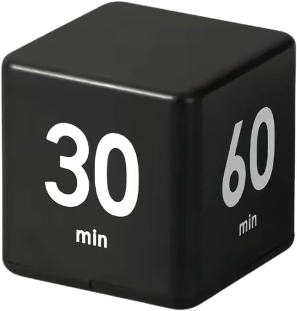Kubetimer (svart 15-20-30-60 minutter), digital kjøkkentimer, LE