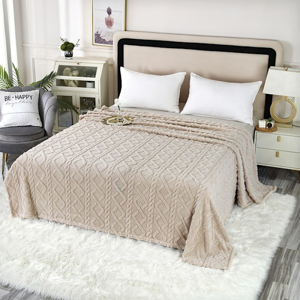 Fleecetæppe - Med Cashmere-følelse - Superblødt og varmt - Fleece Plaid - Taftstof - Fleecetæppe 150 x 100 cm - Superblødt