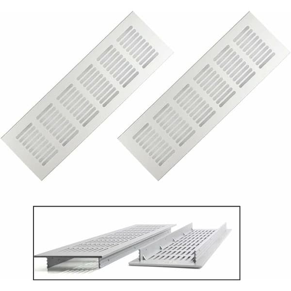 2 stk rektangulær ventilasjonsrist, aluminiumsventilasjon