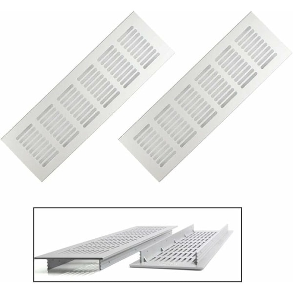 2 stycken rektangulära ventilationsgaller, aluminiumventilation