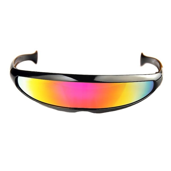 Futuristiske smalle Cyclops solbriller med farvede spejlglas