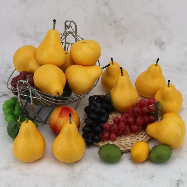 6 stk Kunstig naturtro pæredekor Fake Fruit Home Party Festiva