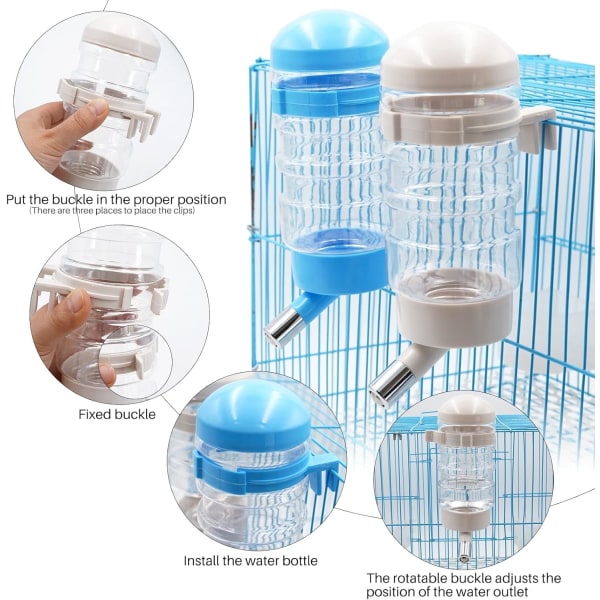 2 st 400 ml Automatisk Kaninvattenare, Plast Dvärgkaninmatning