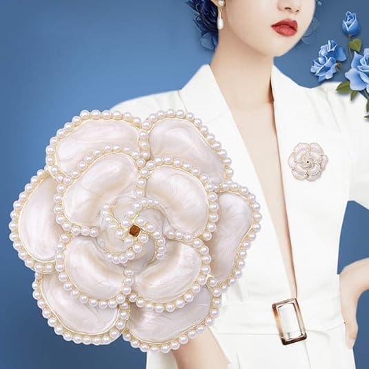 Østerriksk Rhinestone Brosje for Kvinner - Krystallblomst Gull Emalje B