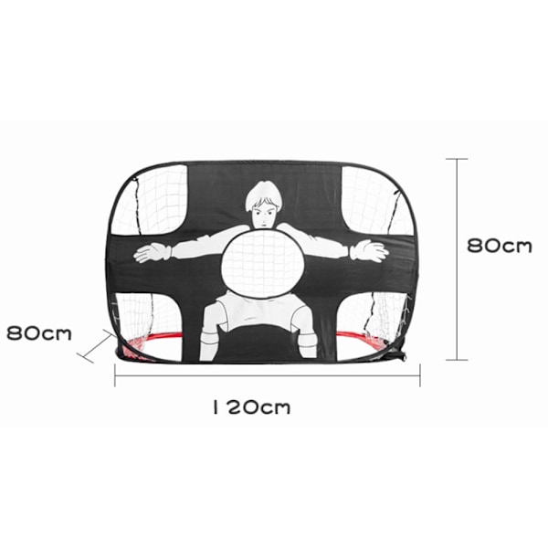 Fotbollsträningsmål i tyg (röd), hopfällbart fotbollsmål för barn utomhus