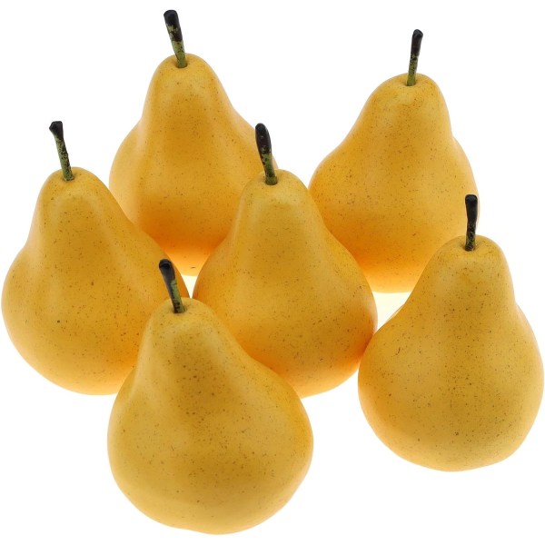 6 kpl Keinotekoinen Lifelike Pear Decor Fake Fruit Home Party Festiva