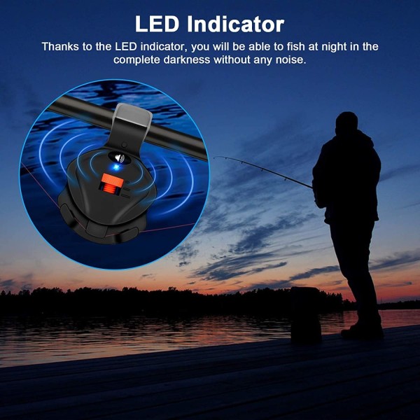 2 st Fiskebettlarm, Fiske Klockor Fiske Alarm Elektronisk LED