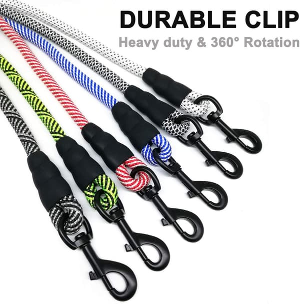 Robust Hundelead i Tau, 5ft Nylon Hundefører, Blød Polstret Greb