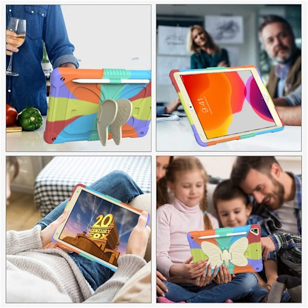 Tabletveske for iPad Mini 6 med Pennholder Rød med Støttestativ og Skulderstropp