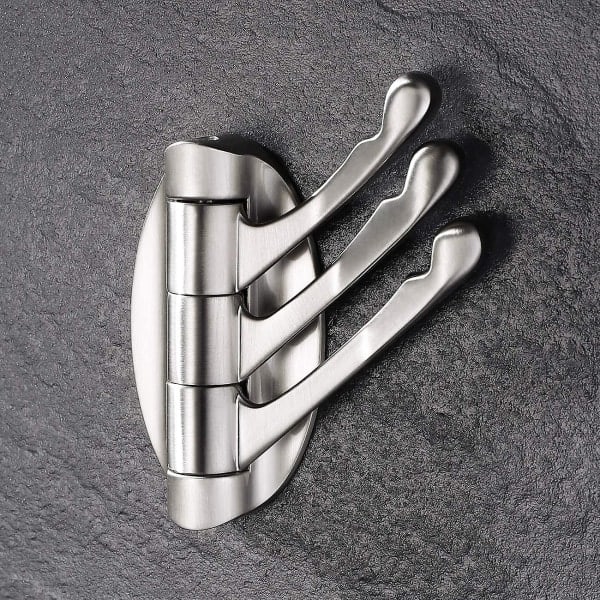 Solid Metal Swivel Hook Heavy Duty Folding Swing Arm Triple Coat Hook With Multi Three Fol