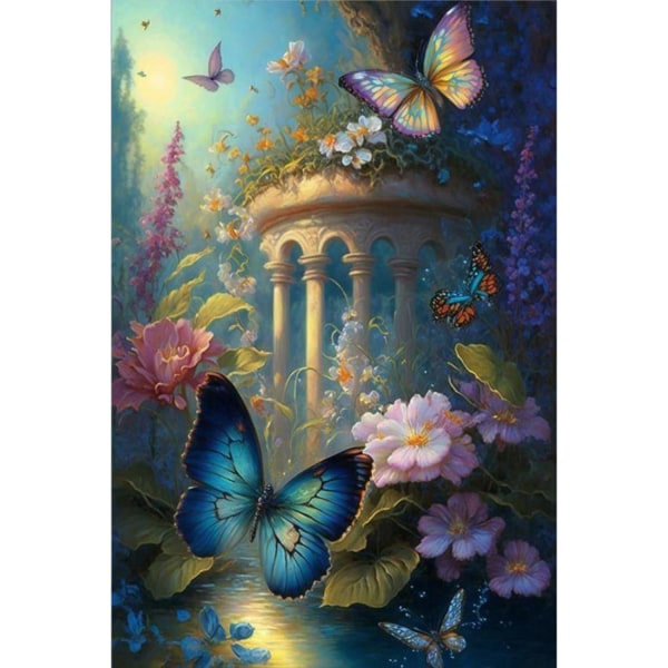 (30x40cm) Butterfly Diamond Painting Kit for Adults, 5D Castle Di