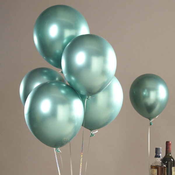 Gröna 50 st Krom Latexballonger 12 tum Glansiga Helium Ballonger As