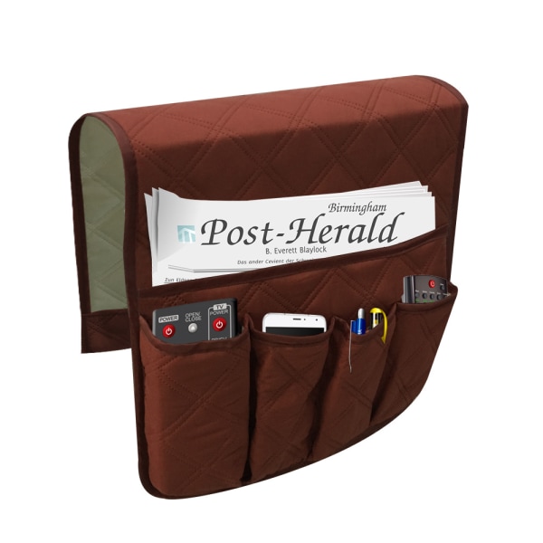 Sohvan käsinojan säilytyspussi 5 taskua säilytyslaukku (ruskea)
