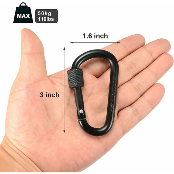 10-pack Låsande Karabinerhakar i Aluminium Dörrspänne för Camping, Fiske