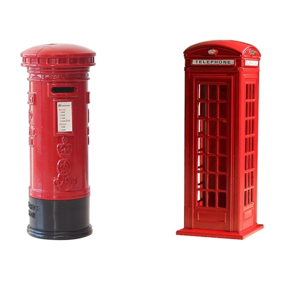 18cm Dekoration London Telefonboks Kontanter Postkasse Dekoration Pigg