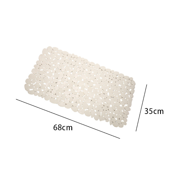 Liukumaton kivikuvioinen kylpymatto, musta, 34,8 x 67,8 cm (vain sileille/ei-kuvioiduille ammeille), turvallinen suihkumatto viemärireikillä